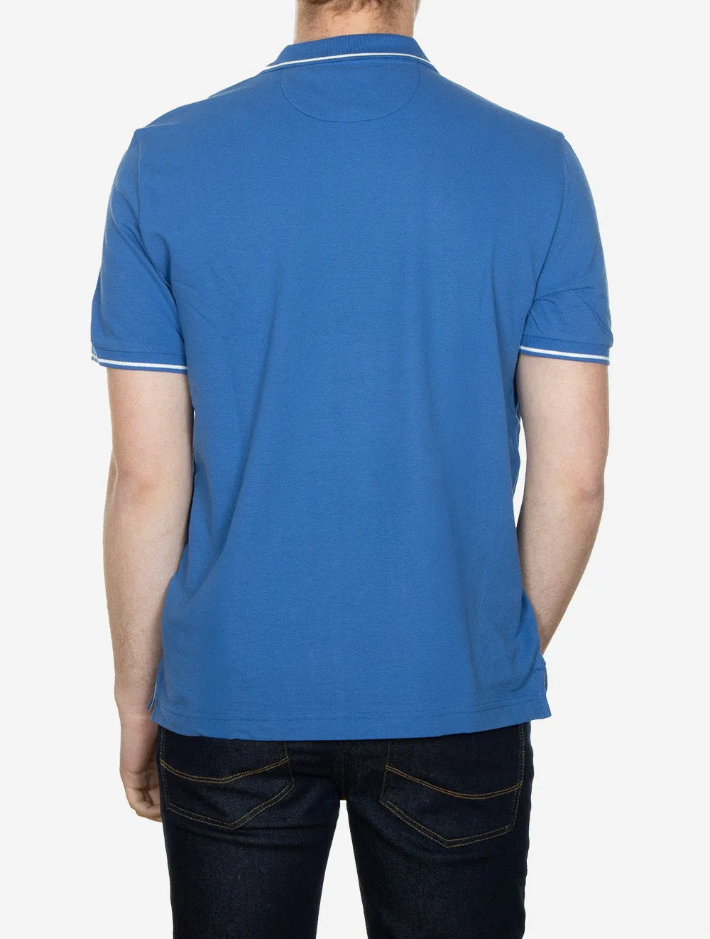 Tipped Piqué Polo Short Sleeve Shirt Rich Blue