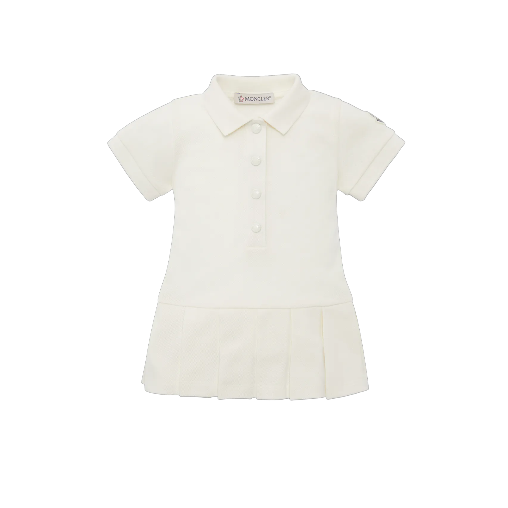 White Enfant Logo Patch Pleated Dress