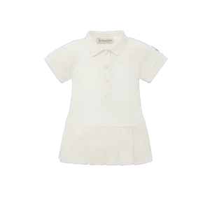 White Enfant Logo Patch Pleated Dress