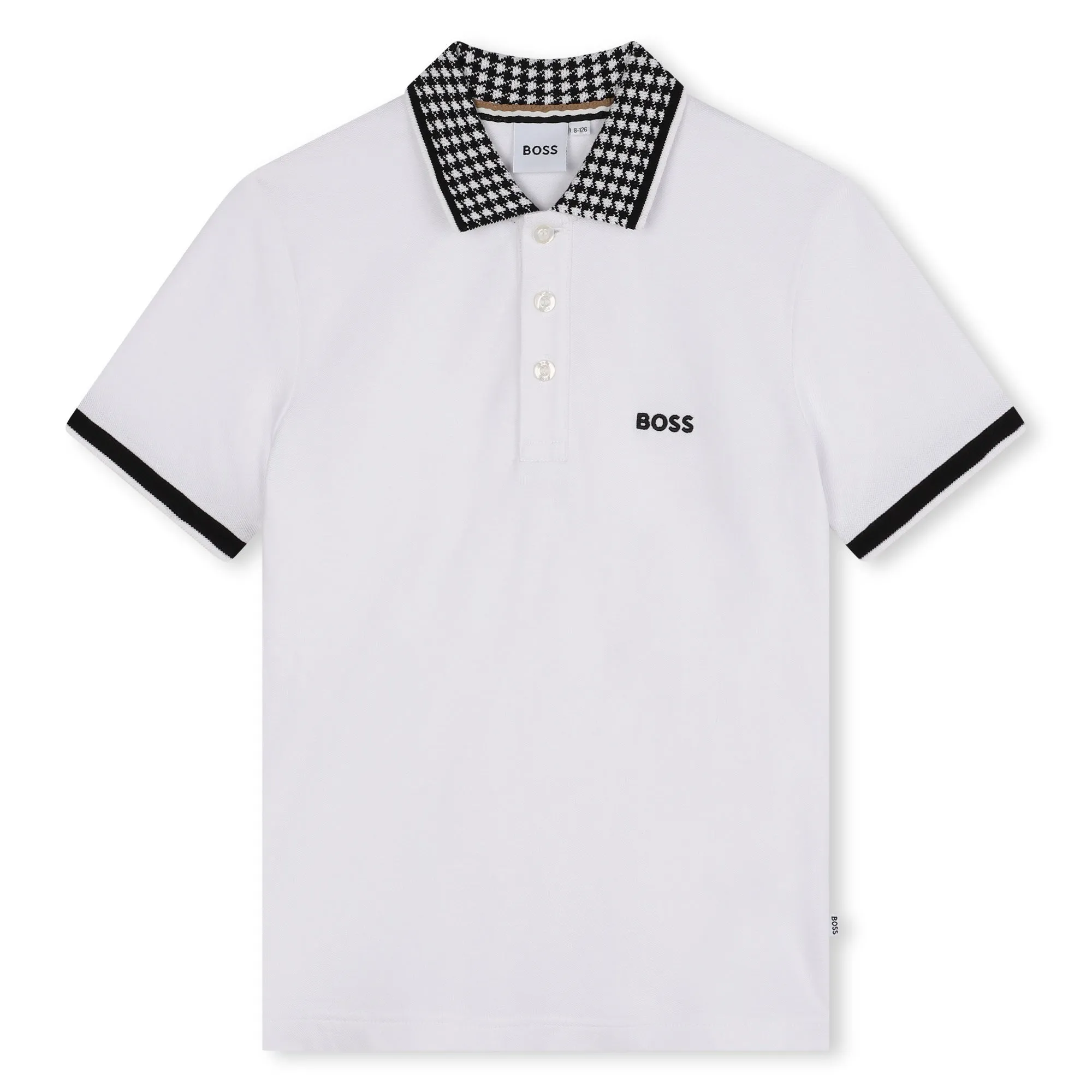 White Logo Monogram Collar Polo