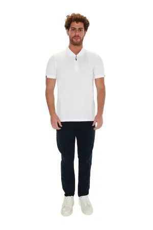 White Polo With Small Zipper To Close