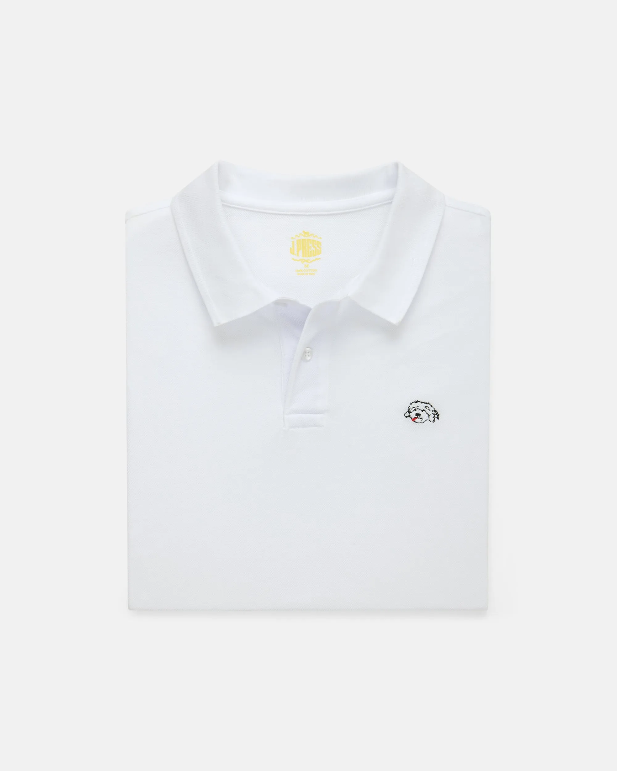 WHITE SHAGGY DOG PIQUE POLO