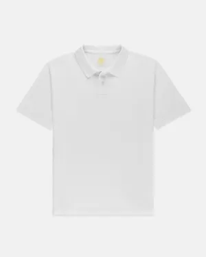 WHITE SOLID PIQUE POLO