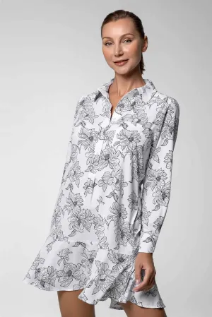 Women's Castaneda Shirt Dress | White/Black Perfect Peony