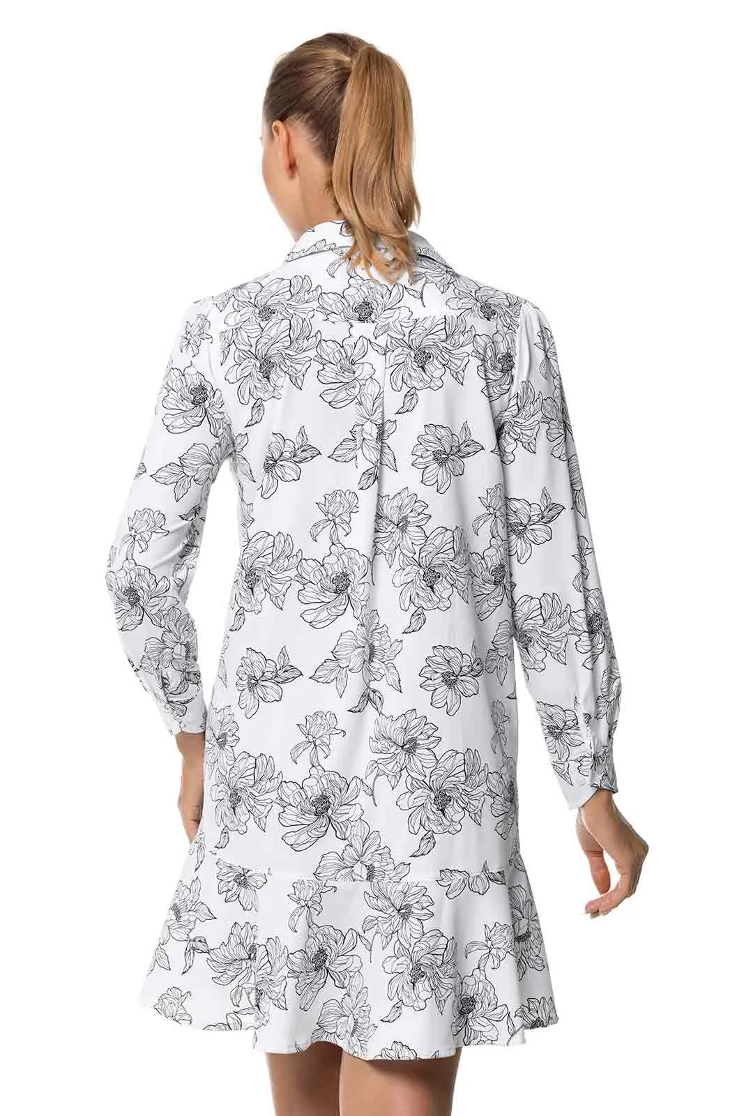 Women's Castaneda Shirt Dress | White/Black Perfect Peony