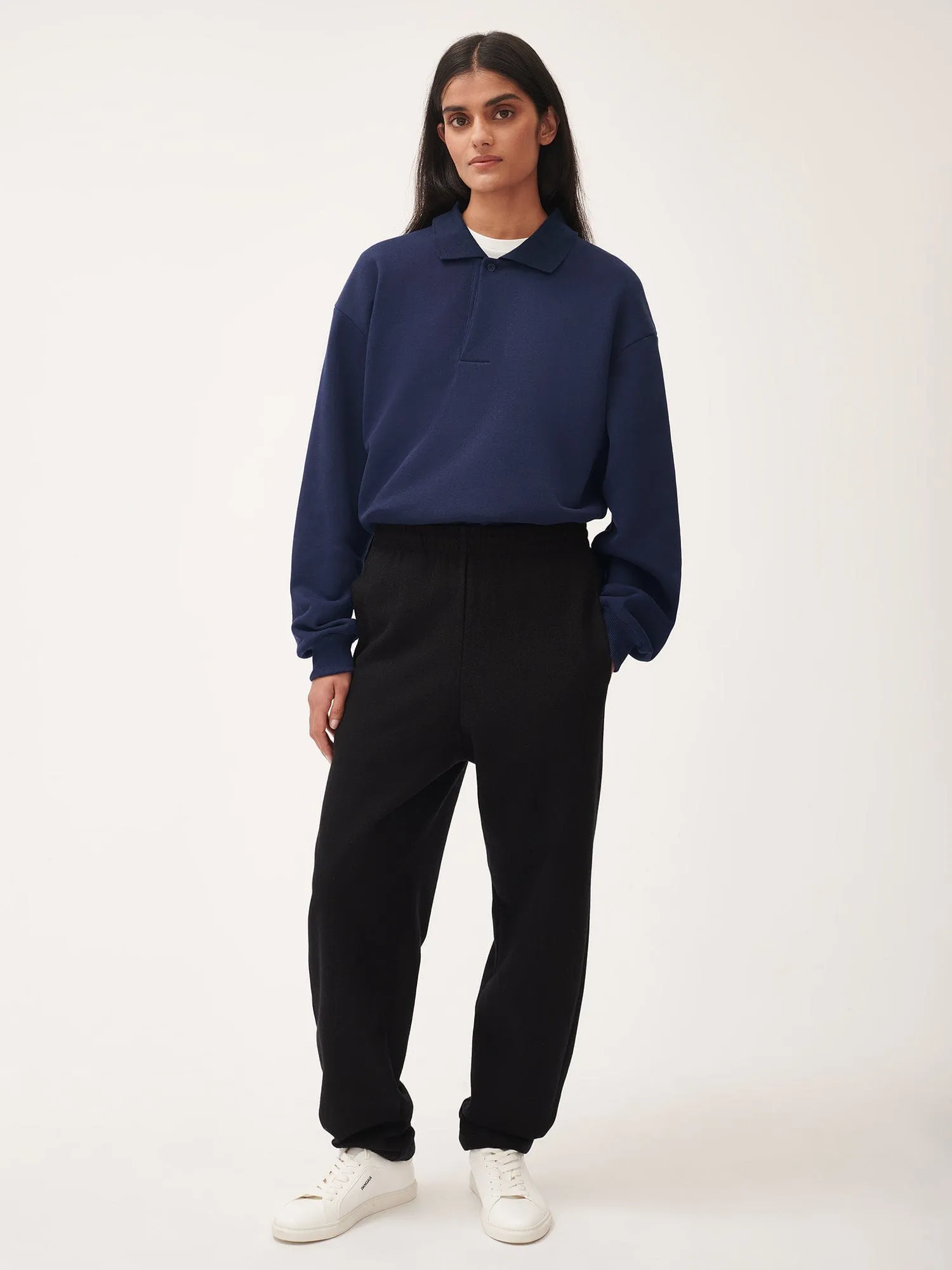 Womens DNA Heavyweight Polo Sweatshirt—navy