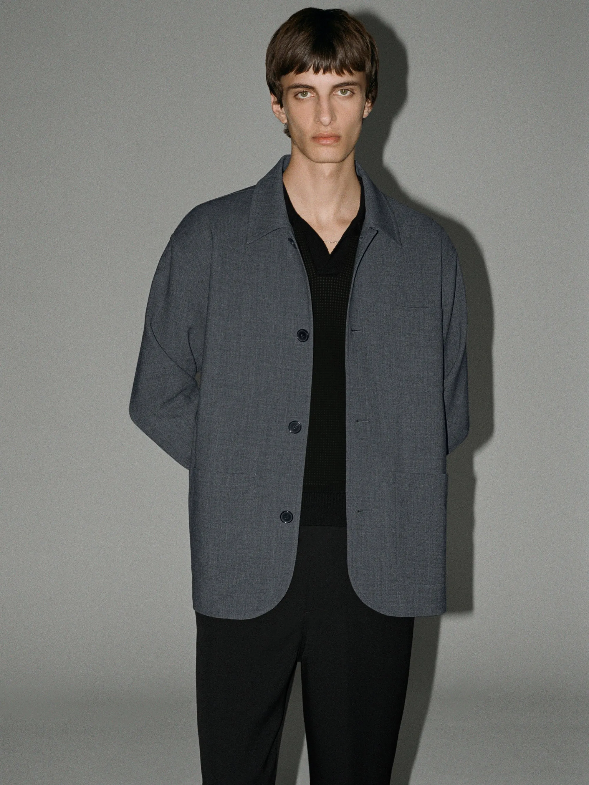 Wool Chore Coat -- Charcoal Grey