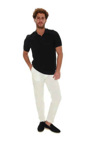 Xint Navy Polo With Button To Close
