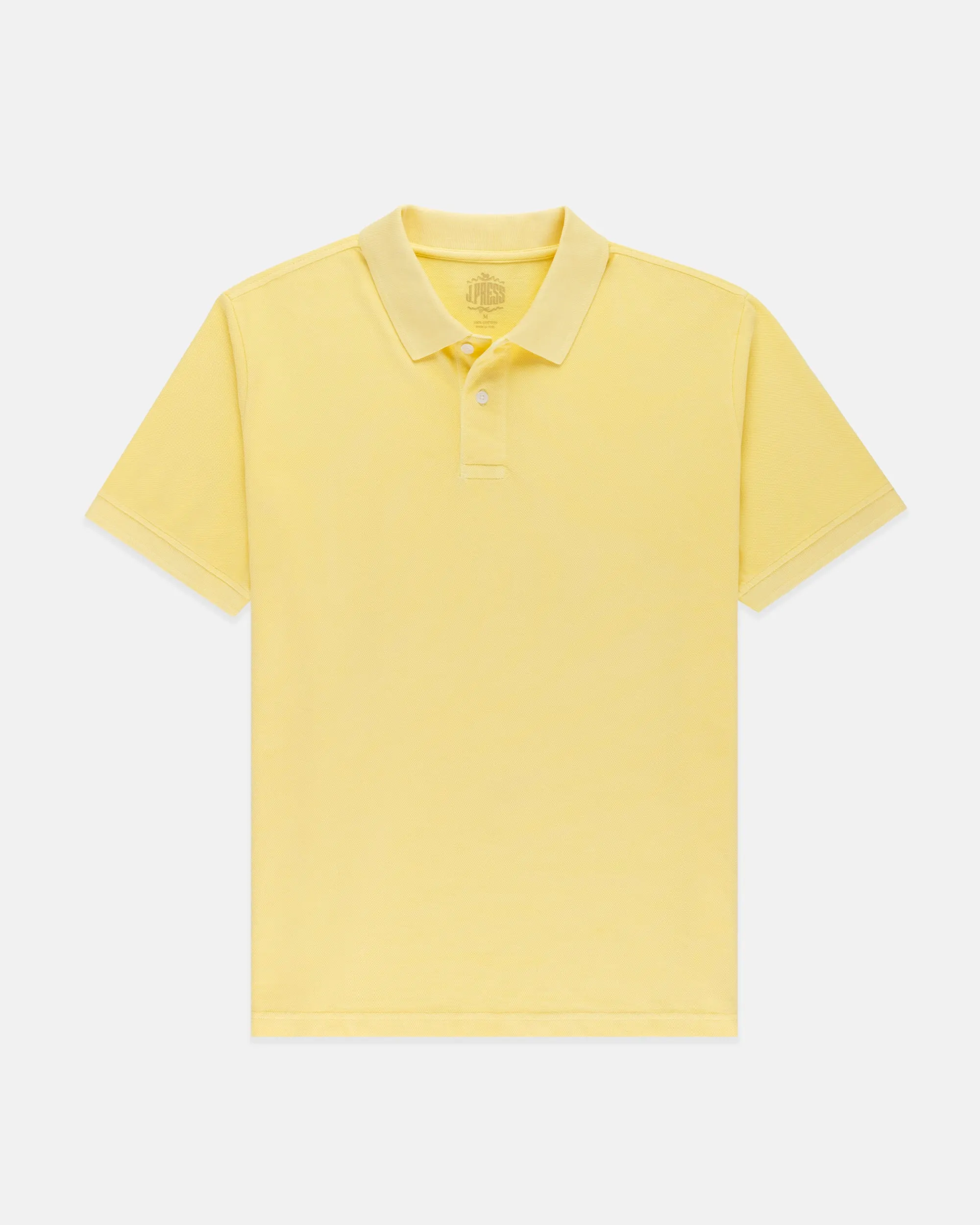 YELLOW SOLID PIQUE POLO