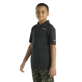 Youth Boys Short Sleeve Force Sun Defender Polo - Caviar Black
