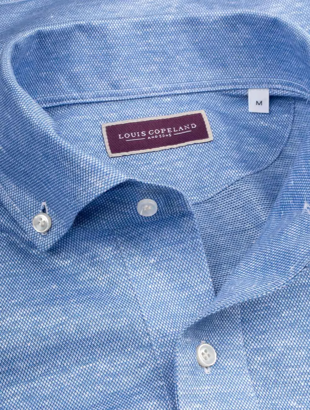 Zeppelin Buttondown Short Sleeve Polo Blue