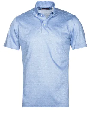 Zeppelin Buttondown Short Sleeve Polo Blue